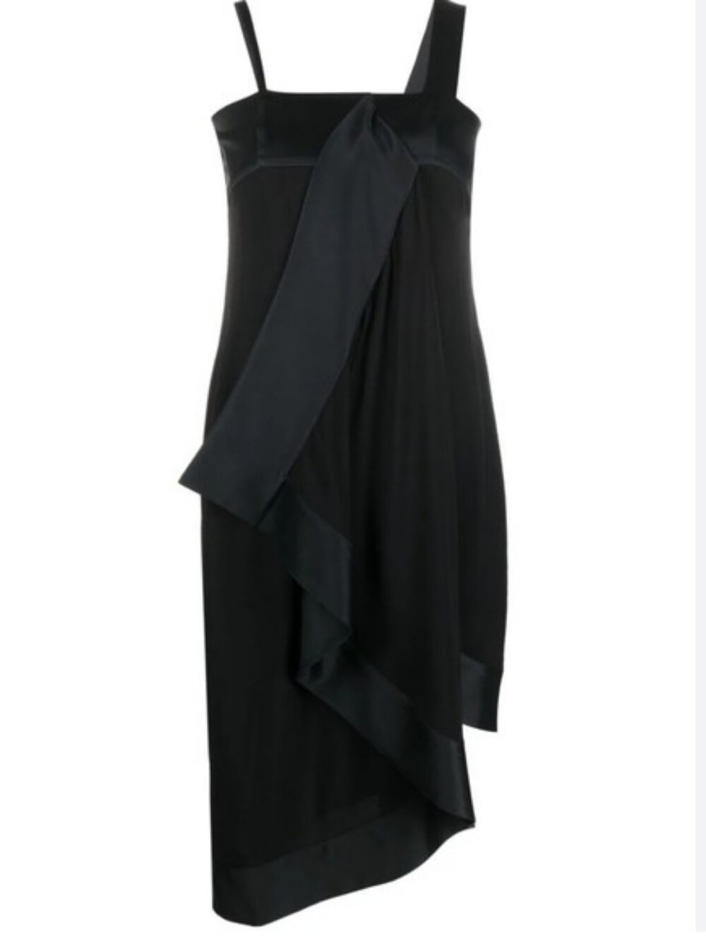 Vintage Christian Dior 2000's Asymmetrical Pleated Little Black Dress